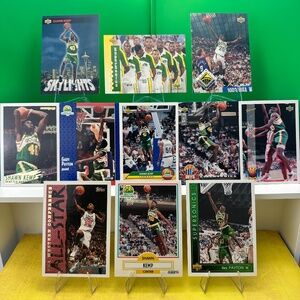 Shawn Kemp/Gary Payton Vintage Seattle Sonics lot of 11